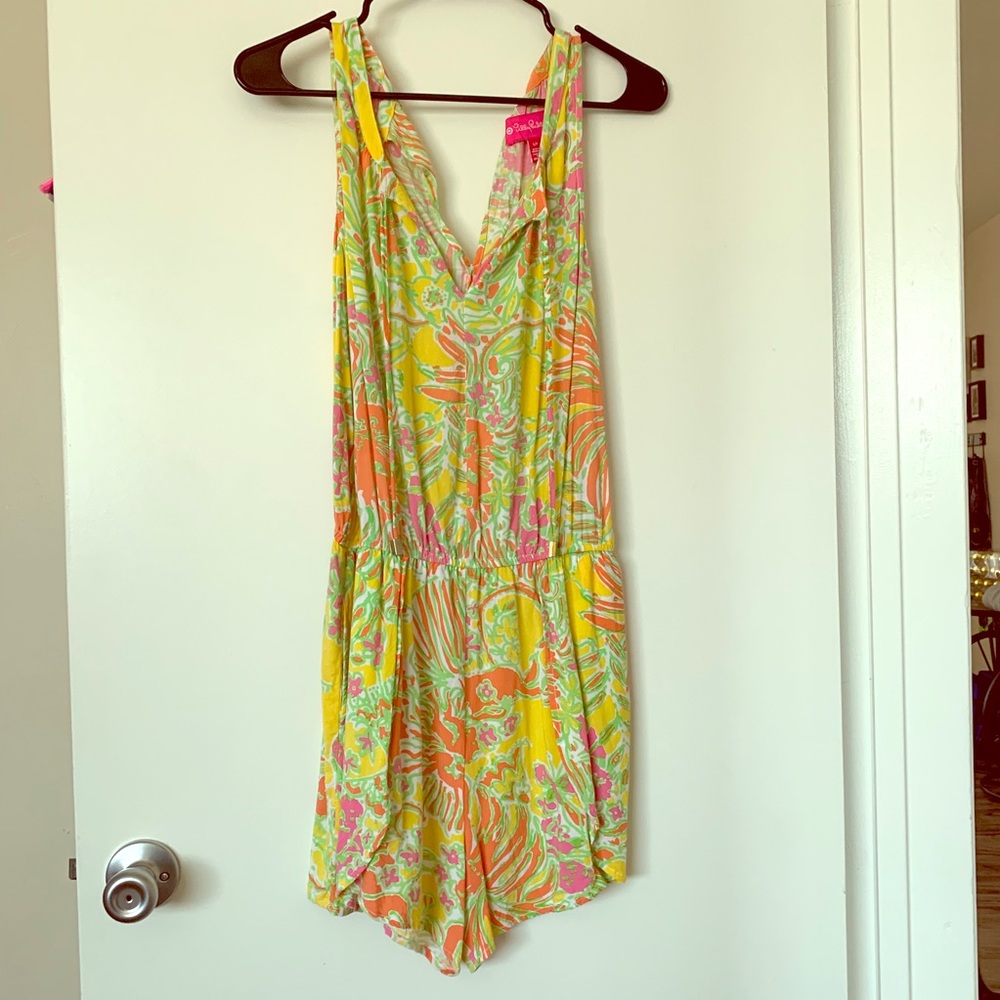 EUC Yellow Lilly Pulitzer for Target Small Romper